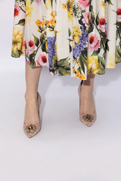 Dolce & Gabbana Lace Stiletto Pumps In Pink