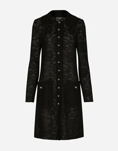 DOLCE & GABBANA LACE-STITCH COAT