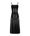 Dolce & Gabbana Tulle, Mesh And Lace Slip Dress In Black