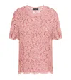 Dolce & Gabbana Dolce&gabbana Pink Lace T Shirt