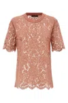 Dolce & Gabbana Dolce&gabbana Pink Lace T Shirt