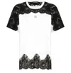 Dolce & Gabbana Jersey T-shirt With Dg Logo And Lace Inserts In Optical White