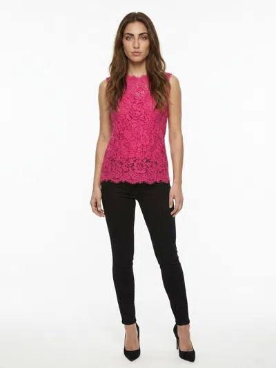 Dolce & Gabbana Lace Tank Top In Pink