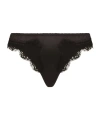 Dolce & Gabbana Satin Thong With Lace In Black