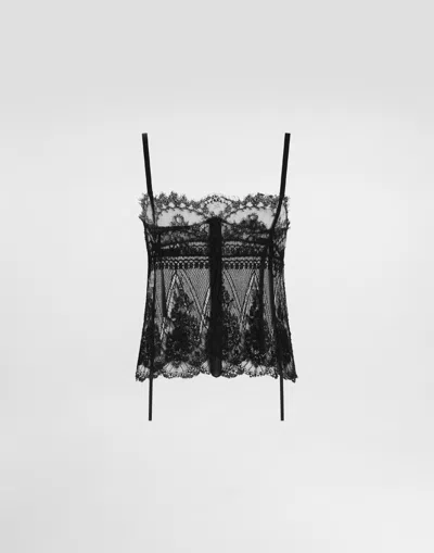 Dolce & Gabbana Lace Top In Black