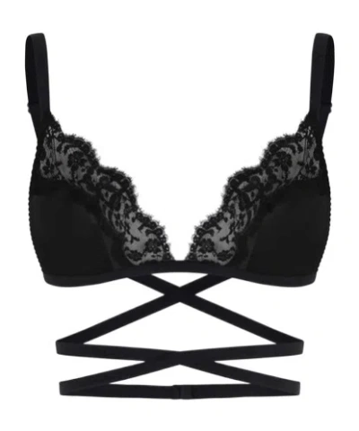 Dolce & Gabbana Lace Triangle Bra In Black