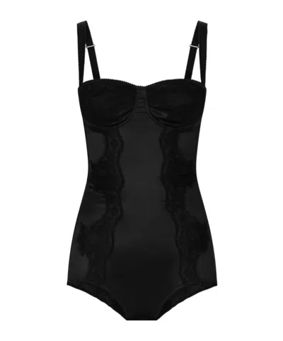 DOLCE & GABBANA DOLCE  GABBANA LACE DETAILED BALCONETTE-BRA BODYSUIT