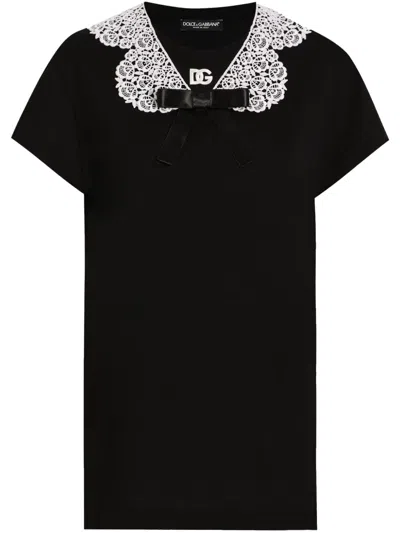 Dolce & Gabbana Lace-trim Blouse In Black