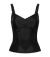 Dolce & Gabbana Corset Lace And Satin Top In Multi