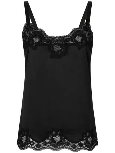 DOLCE & GABBANA LACE-TRIM CAMI TOP