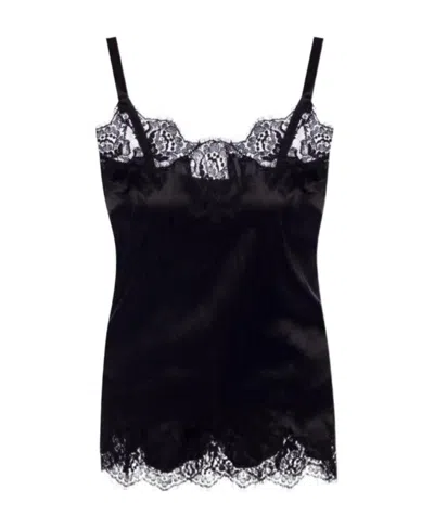 Dolce & Gabbana Lace Trim Camisole In Black