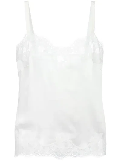 Dolce & Gabbana Lace Trim Camisole In White