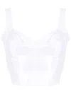 Dolce & Gabbana Cropped Lace Panel Top In Weiss