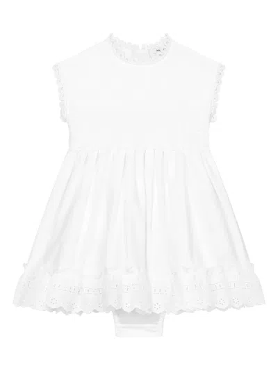 Dolce & Gabbana Babies' Lace-trim Cotton Dress In White