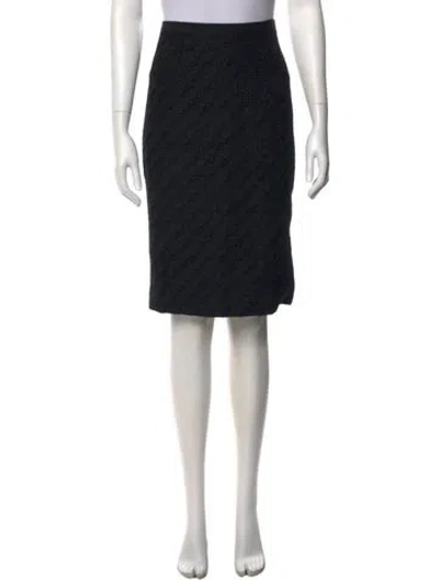 Pre-owned Dolce & Gabbana Lace Trim Embellishment Knee-length Skirt In Black