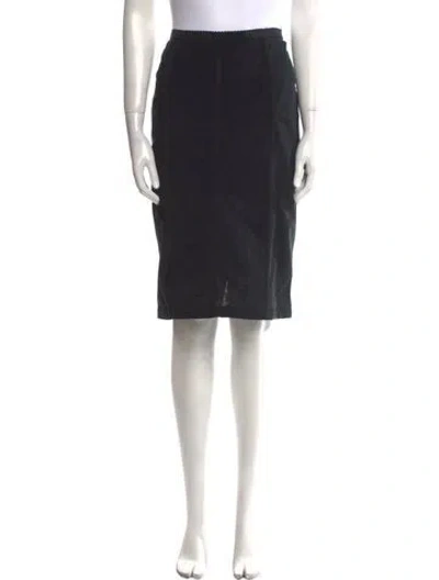 Pre-owned Dolce & Gabbana Lace Trim Embellishment Knee-length Skirt In Black