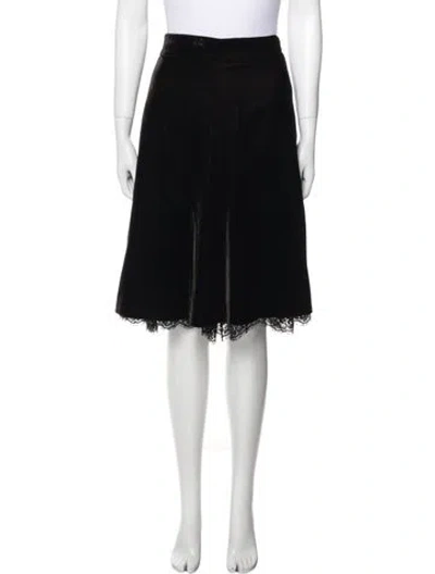 Pre-owned Dolce & Gabbana Lace Trim Embellishment Knee-length Skirt In Brown