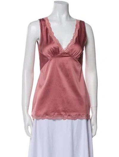 Pre-owned Dolce & Gabbana Lace Trim Embellishment Lounge Set In Red