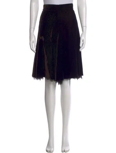 Pre-owned Dolce & Gabbana Lace Trim Embellishment Midi Length Skirt In Brown