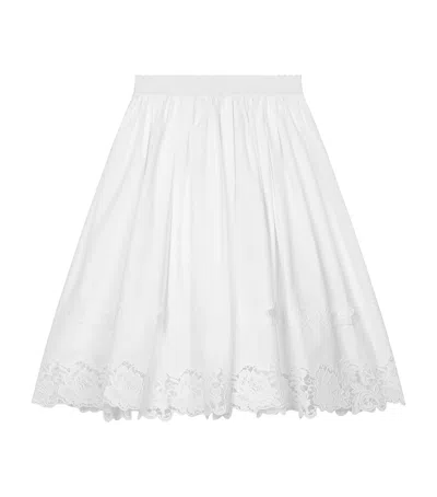 DOLCE & GABBANA LACE-TRIM FLORAL SKIRT