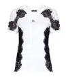 Dolce & Gabbana Logo Plaque T-shirt With Lace Inserts