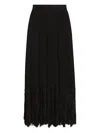 Dolce & Gabbana Gonna Midi In Chiffon And Black Lace In Black