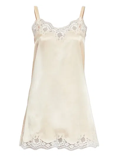 Dolce & Gabbana Lace-trim Nightdresse In Neutral