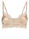 Dolce & Gabbana Lace-trim Satin Bralette In Neutrals