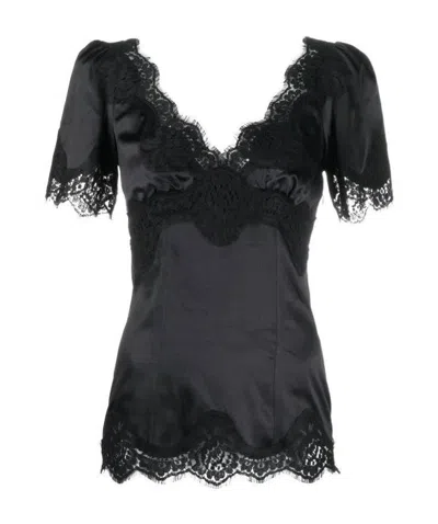 DOLCE & GABBANA DOLCE  GABBANA LACE TRIM TOP