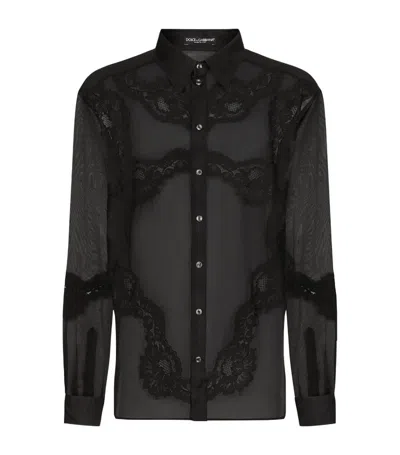 Dolce & Gabbana Lace-trim Shirt In Multi