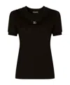 Dolce & Gabbana Lace-trim Short-sleeve T-shirt In Black