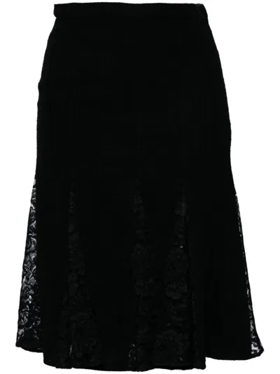 Dolce & Gabbana Lace-trim Skirt In Black