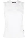 Dolce & Gabbana Lace-trim Sleeveless Knitted Top In White