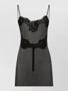 Dolce & Gabbana Lace Trim Stretch Tank Top Open Back In Black