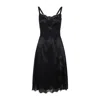 Dolce & Gabbana Black Stretch Satin Slip Dress In Black