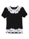 Dolce & Gabbana Lace-trimmed Cotton T-shirt In Black