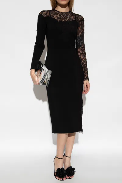 Dolce & Gabbana Lace Midi Dress In Black