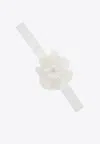 Dolce & Gabbana White Choker With Silk Blend Flower In White