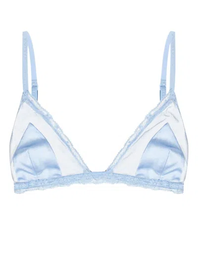 DOLCE & GABBANA LACE-TRIMMED SATIN BRA