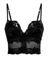 Dolce & Gabbana Lace-trimmed Satin Bra Top In Black