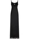 Dolce & Gabbana Lace-trimmed Satin Gown In Black