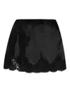 Dolce & Gabbana Lace-trimmed Satin Skirt In Black