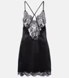 Dolce & Gabbana Satin And Lace Slip In Black
