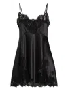 Dolce & Gabbana Lace-trimmed Satin Slip Dress In Black