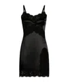 Dolce & Gabbana Stretch Satin Dress With Lace Details In Black