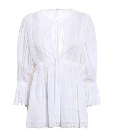 Dolce & Gabbana Lace-trimmed Shirt In White