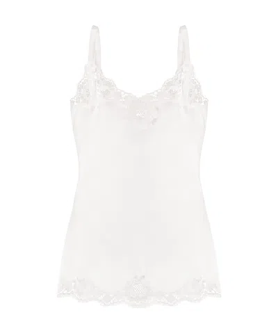 DOLCE & GABBANA LACE-TRIMMED SUSPENDER TOP