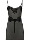 Dolce & Gabbana Lace Trim Stretch Tank Top Open Back In Black