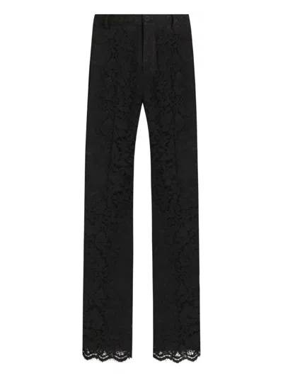 Dolce & Gabbana Lace Trousers In Black