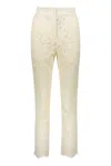 Dolce & Gabbana Logo Lace Casual Pants In Ivory